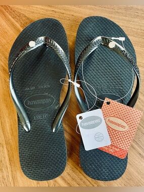 Havaianas Swarovski Black Crystal Glamour Flip Flop Sandal